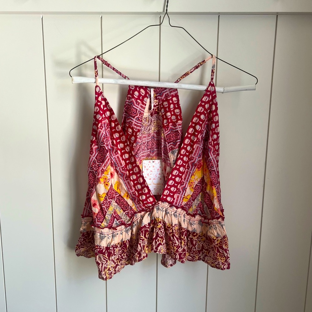 NWT Free People crop top in Strawberry Fields